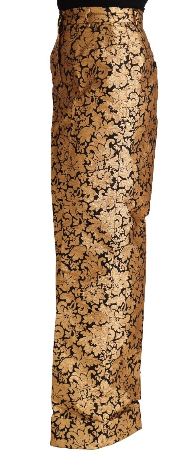 Pantalon taille haute élégant en jacquard floral Dolce &amp; Gabbana