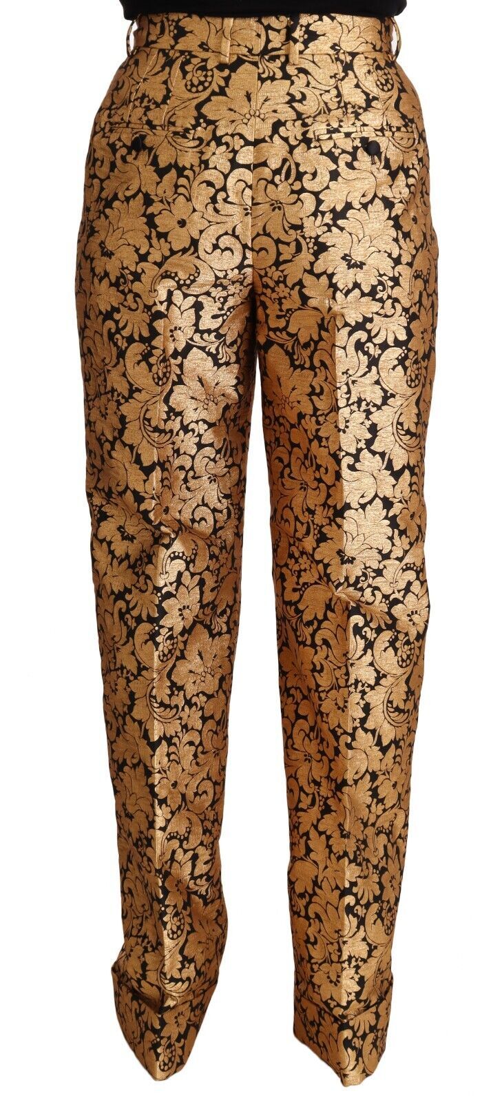 Pantalon taille haute élégant en jacquard floral Dolce &amp; Gabbana