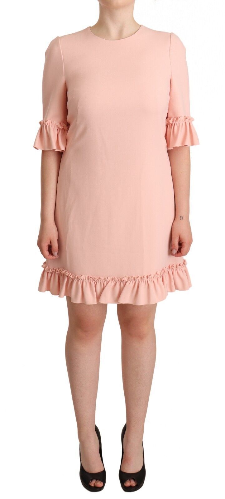 Robe fourreau à manches volantées Dolce &amp; Gabbana en rose