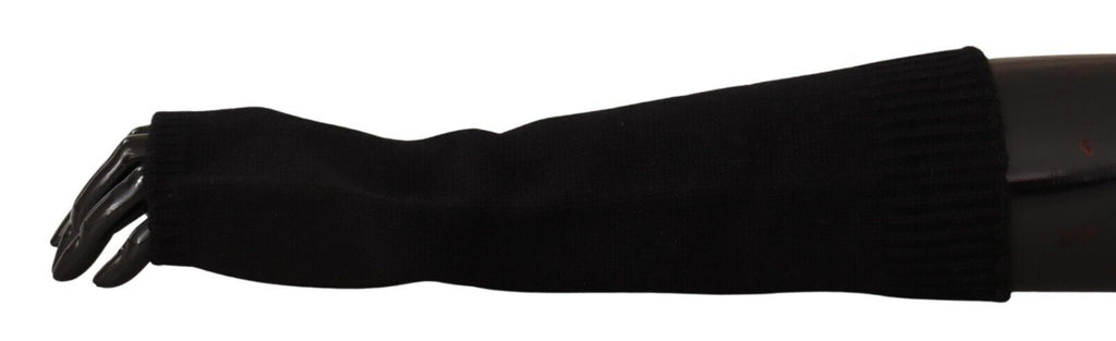 Dolce &amp; Gabbana Elegante fingerlose Handschuhe aus schwarzem Kaschmir