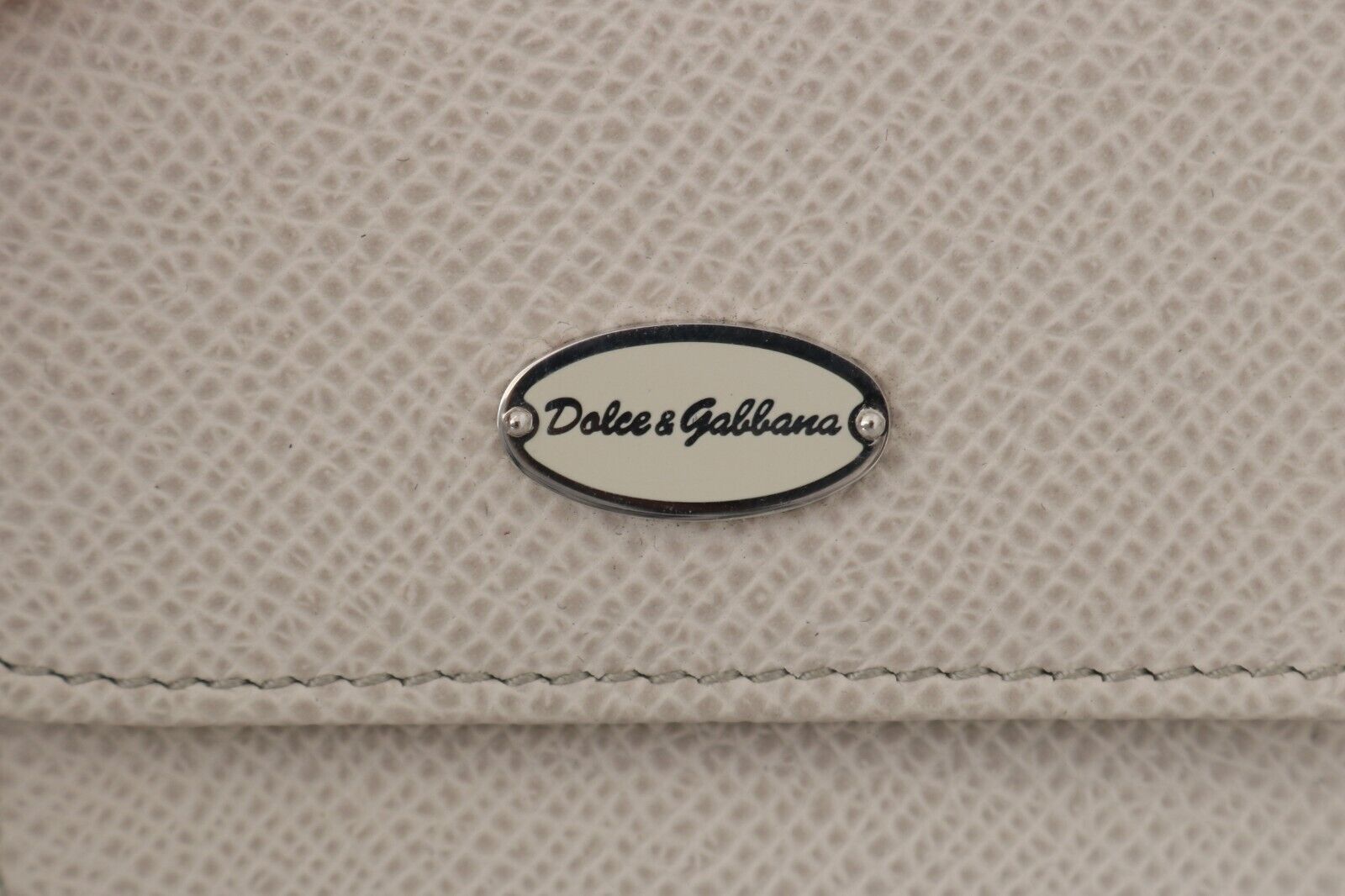 Portefeuille étui à préservatifs en cuir blanc Dolce &amp; Gabbana Chic