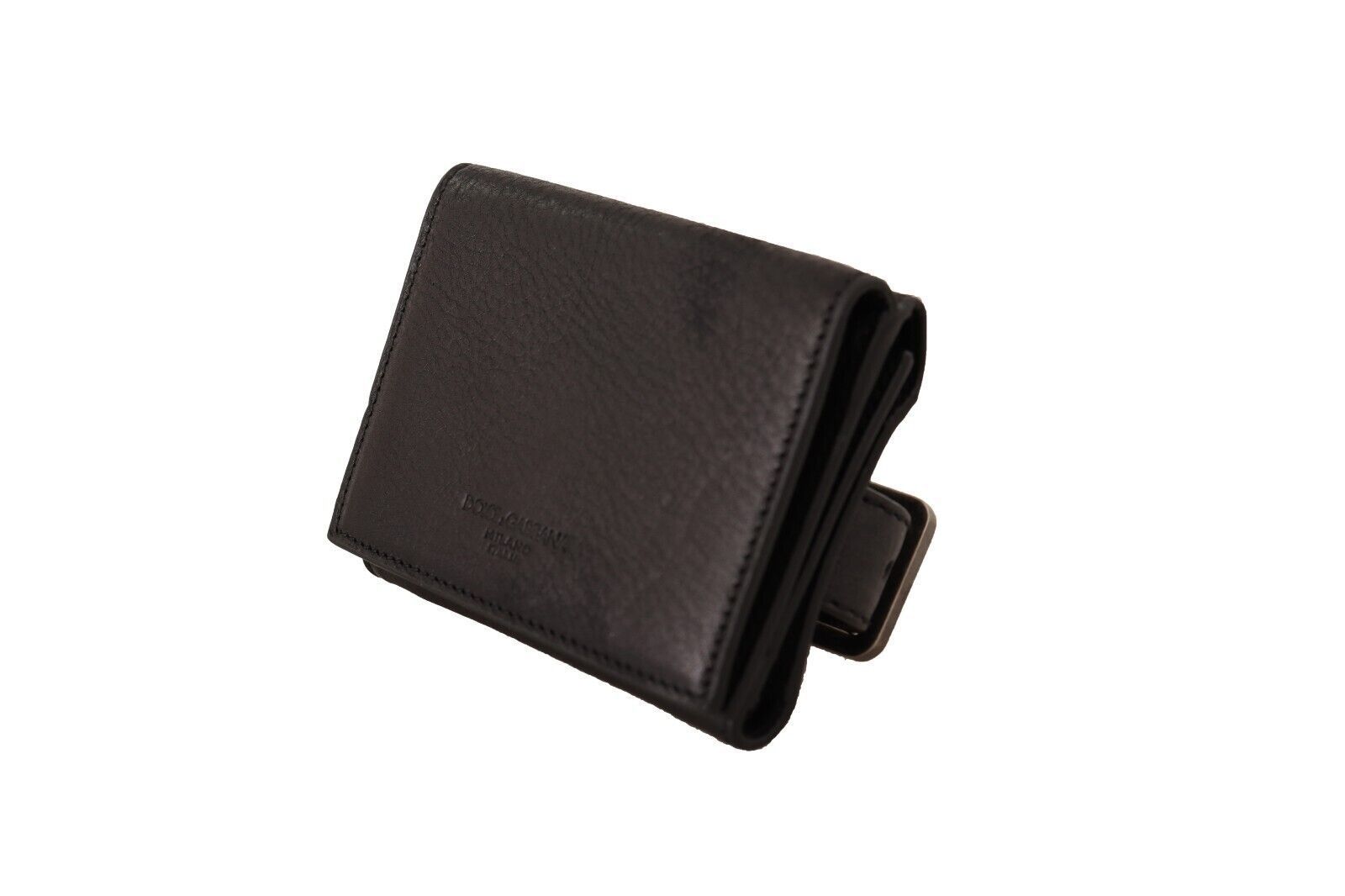 Dolce &amp; Gabbana Élégant trousse multi-poches en cuir noir