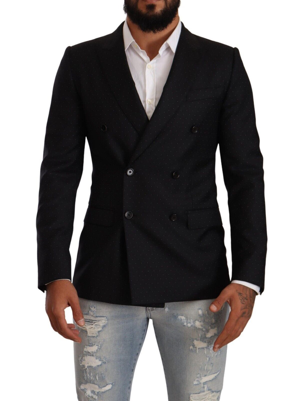 Dolce &amp; Gabbana – Eleganter, schwarz gepunkteter Blazer