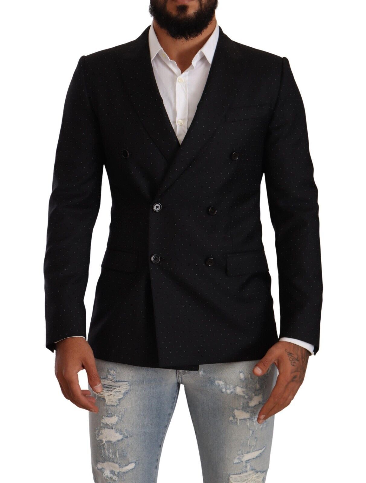 Dolce &amp; Gabbana – Eleganter, schwarz gepunkteter Blazer