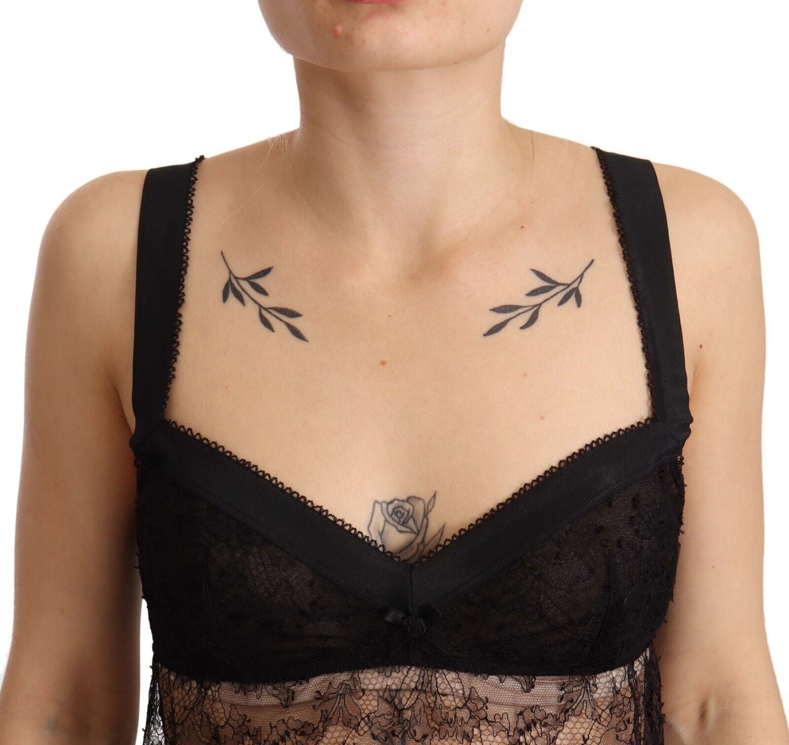 Dolce &amp; Gabbana Élégante Nuisette Lingerie en Soie Noire