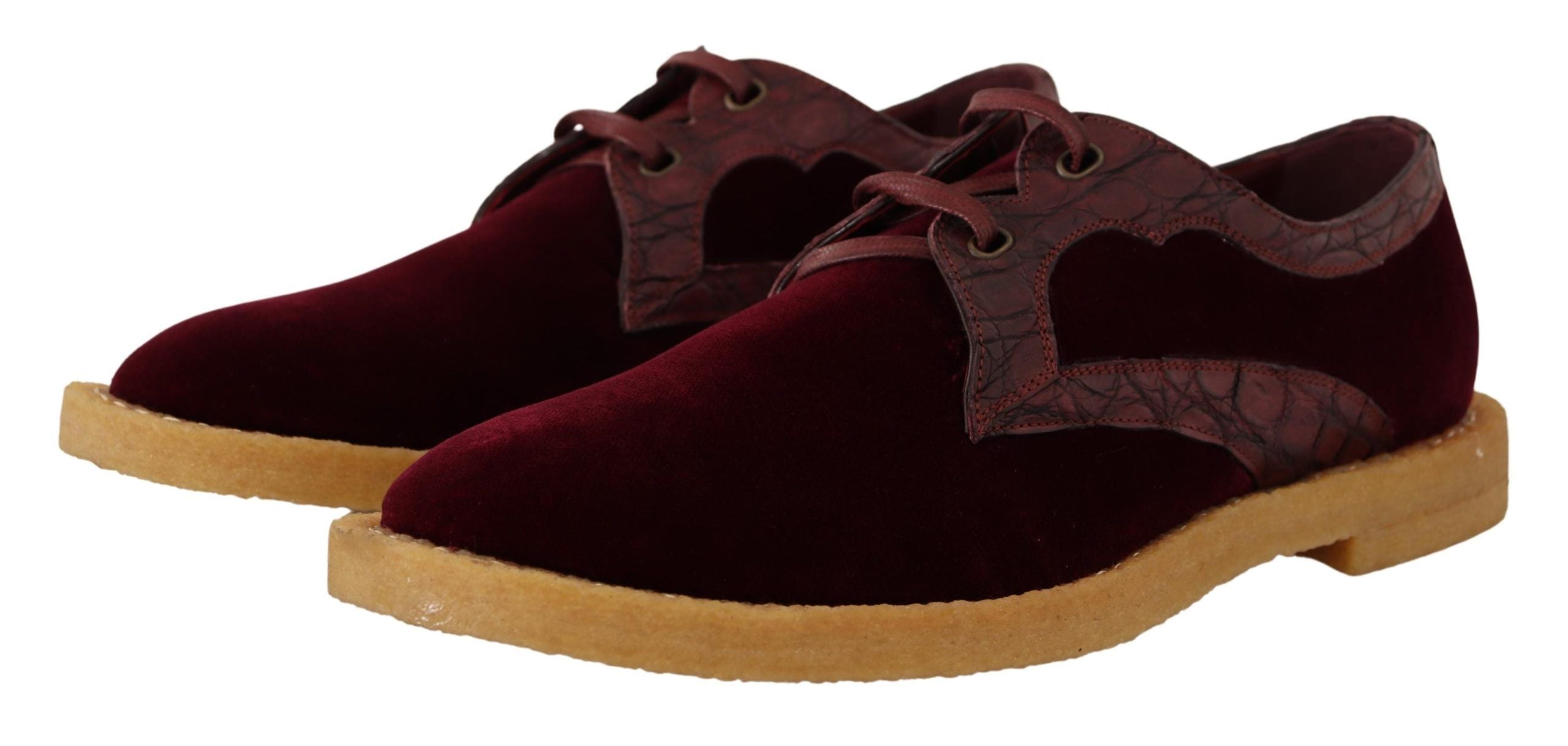 Chaussures habillées élégantes en velours et cuir exotique Dolce &amp; Gabbana