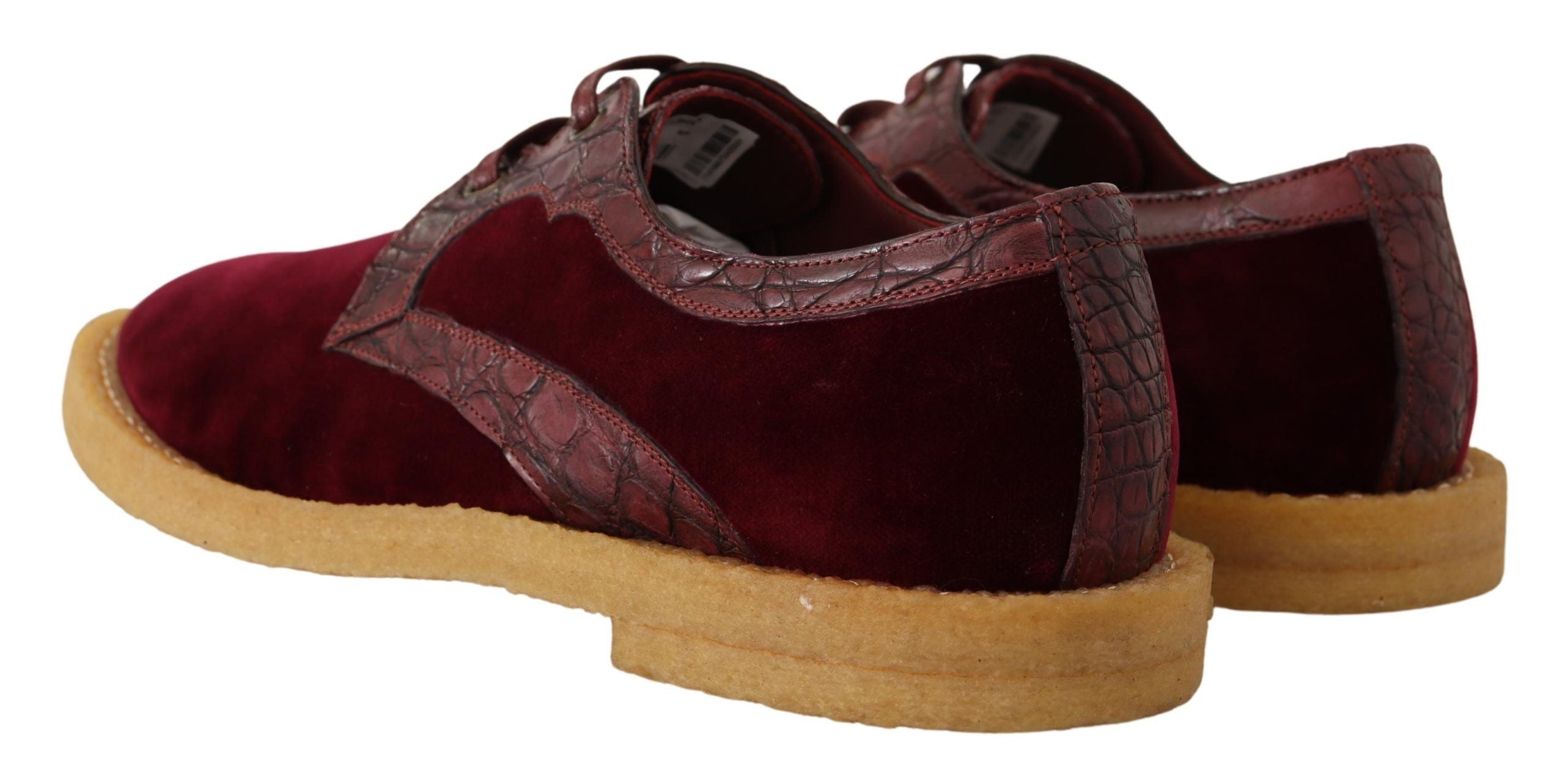 Chaussures habillées élégantes en velours et cuir exotique Dolce &amp; Gabbana