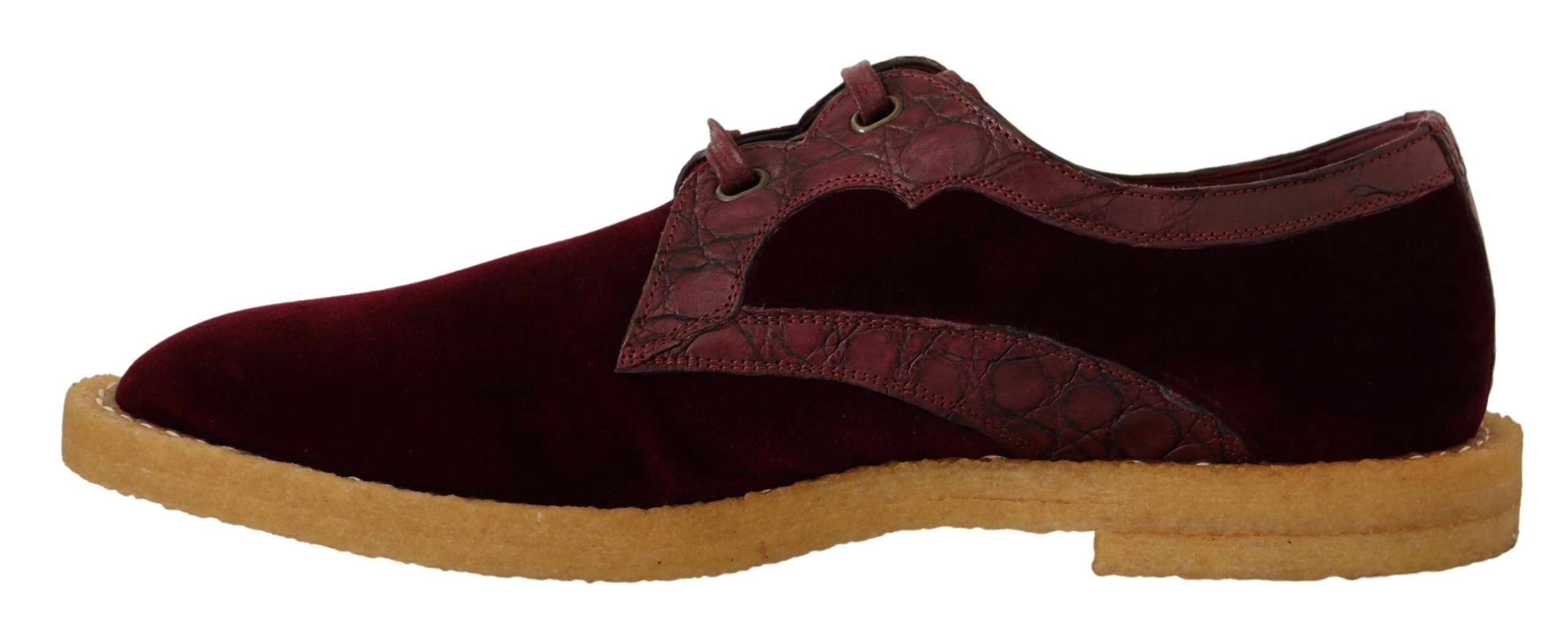 Chaussures habillées élégantes en velours et cuir exotique Dolce &amp; Gabbana