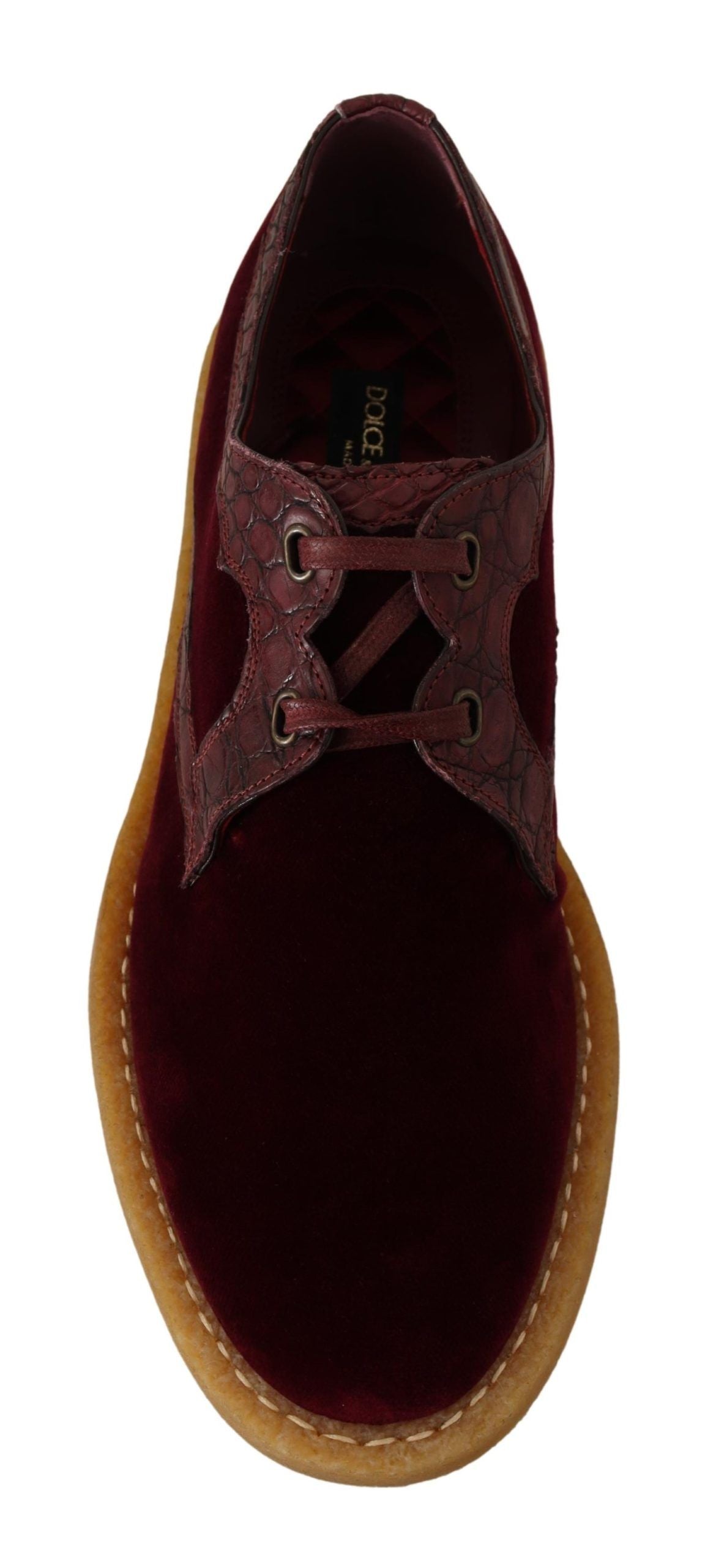 Chaussures habillées élégantes en velours et cuir exotique Dolce &amp; Gabbana