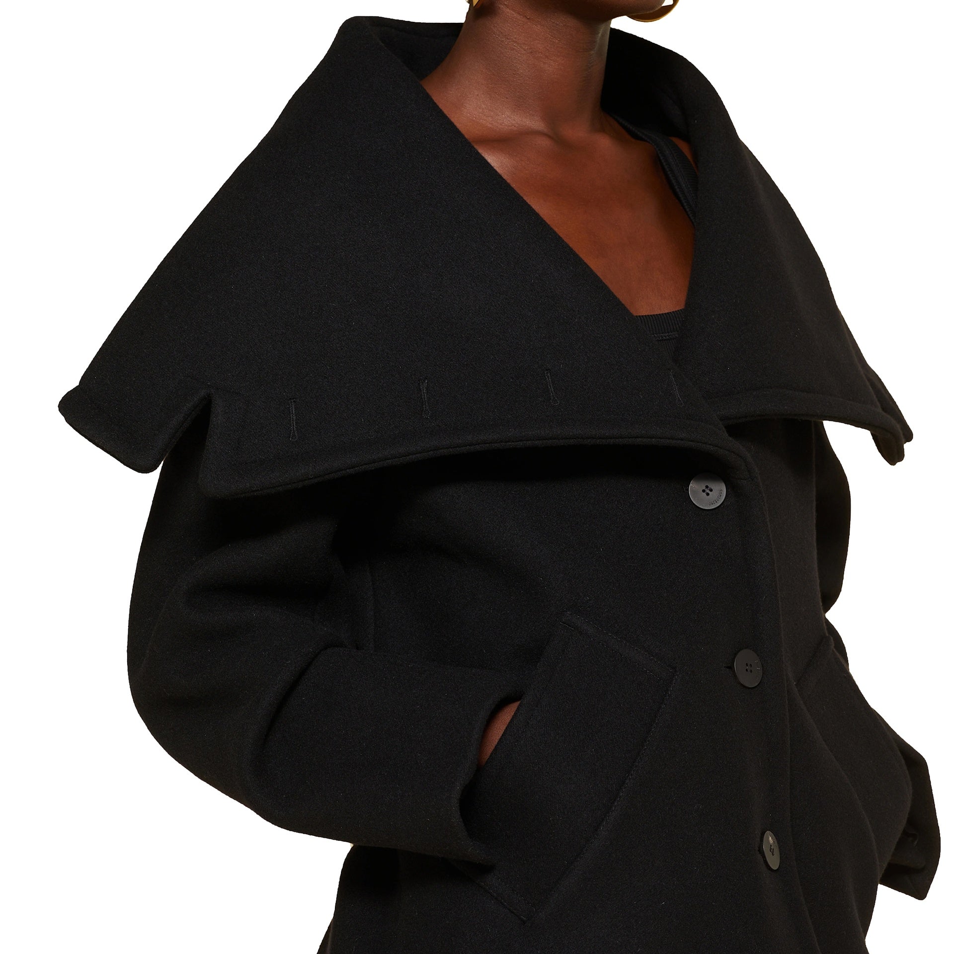 JACQUEMUS Le Caban Caruso Draped-collar Jacket Black – Siebentaschen
