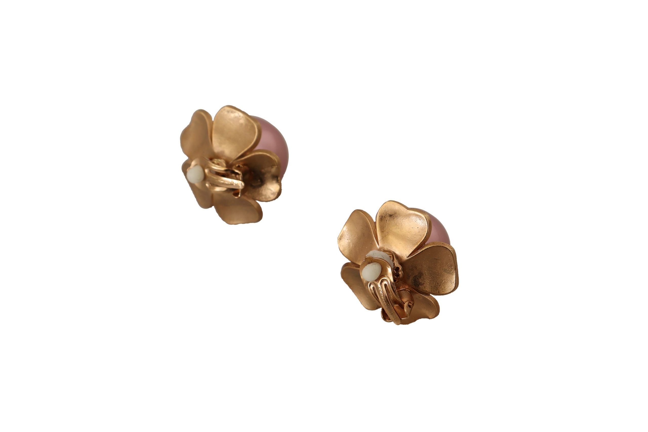 Boucles d'oreilles à clip élégantes en cristal floral et perles Dolce &amp; Gabbana