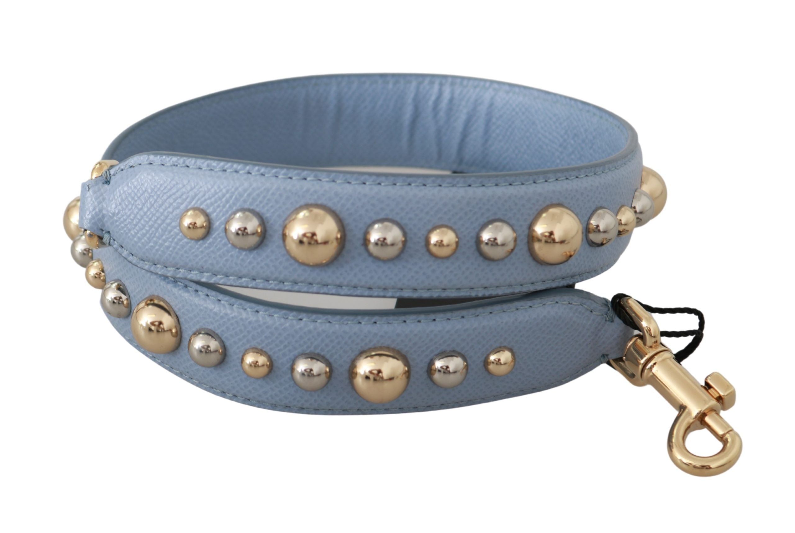 Dolce &amp; Gabbana Eleganter blauer Leder-Schultergurt