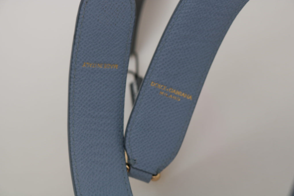 Dolce &amp; Gabbana Eleganter blauer Leder-Schultergurt