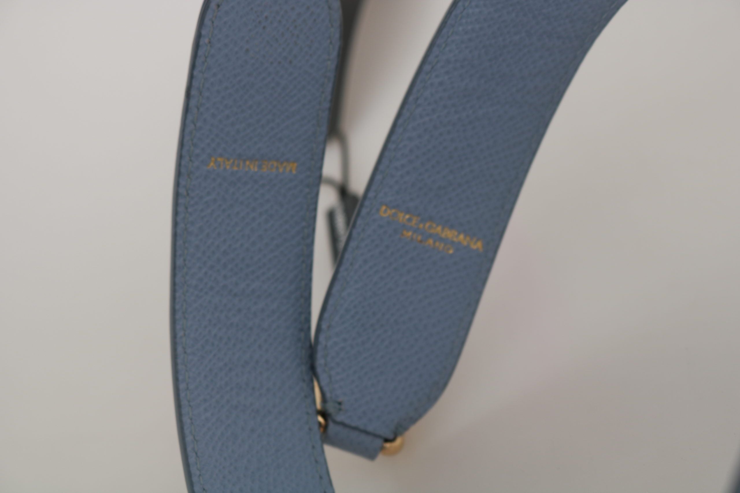 Dolce &amp; Gabbana Eleganter blauer Leder-Schultergurt