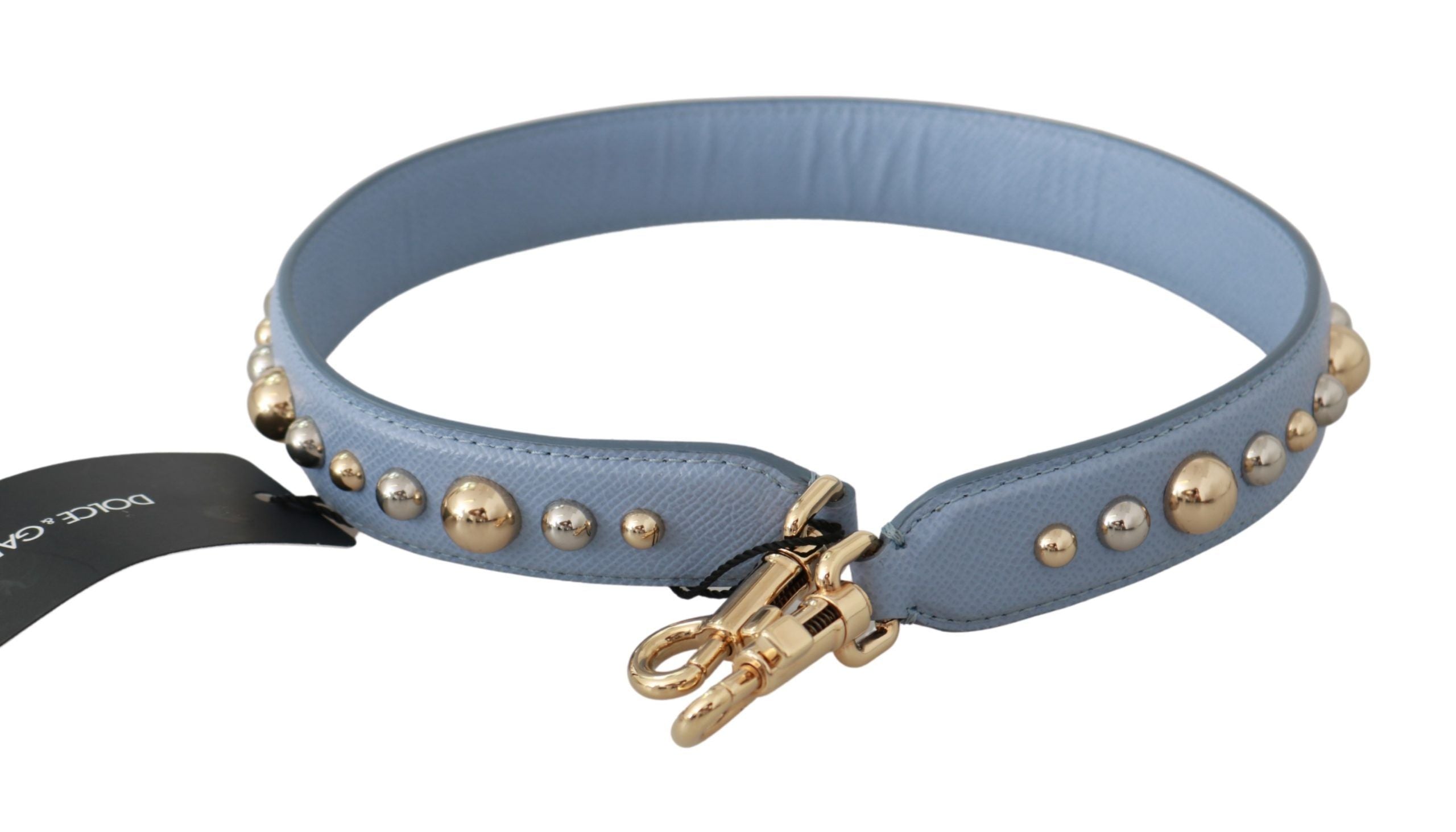 Dolce &amp; Gabbana Eleganter blauer Leder-Schultergurt