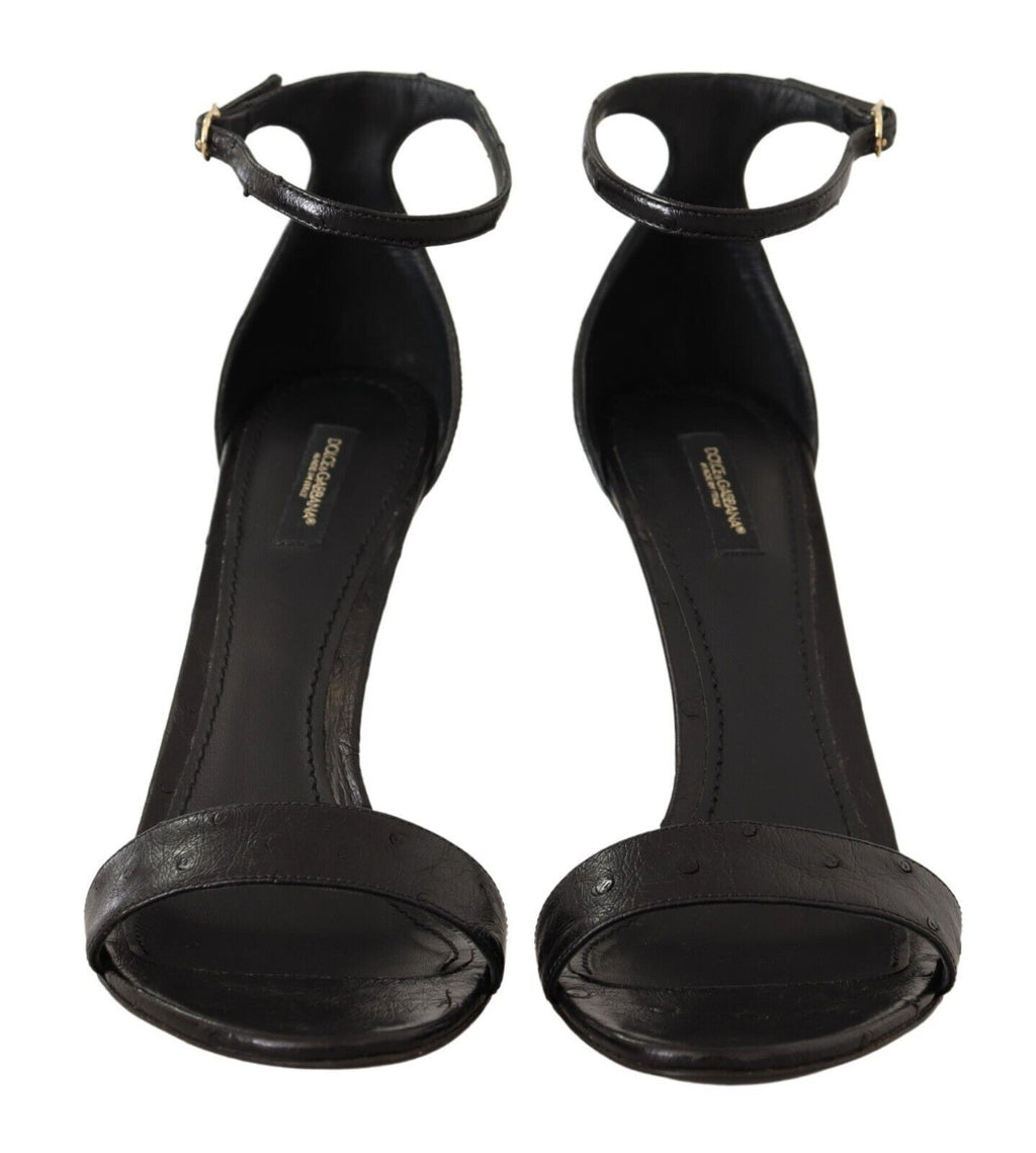Dolce &amp; Gabbana Elegante Pumps aus Straußenleder mit Knöchelriemen