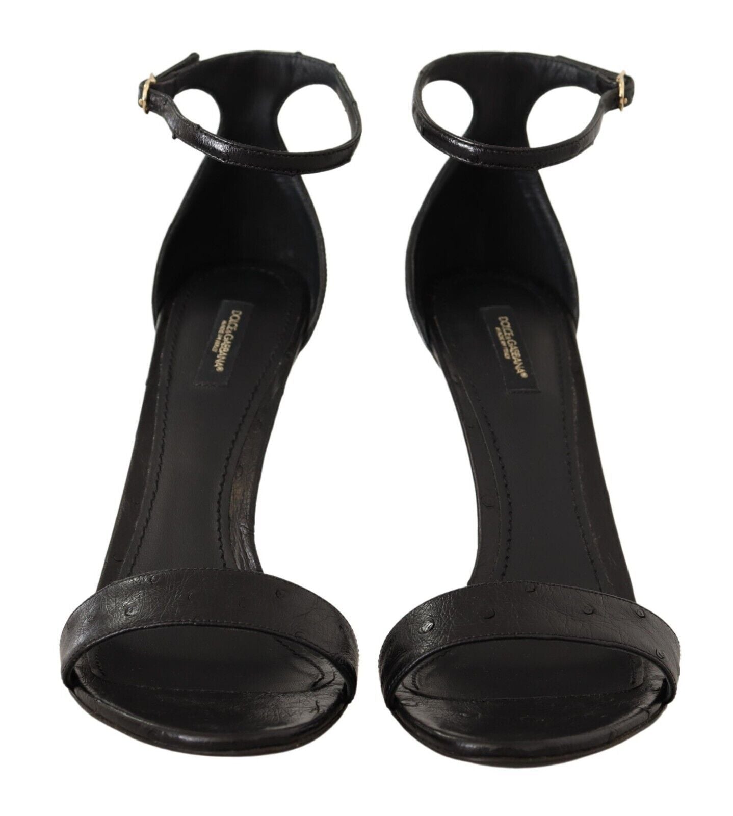 Dolce &amp; Gabbana - Escarpins élégants à bride cheville en cuir d'autruche