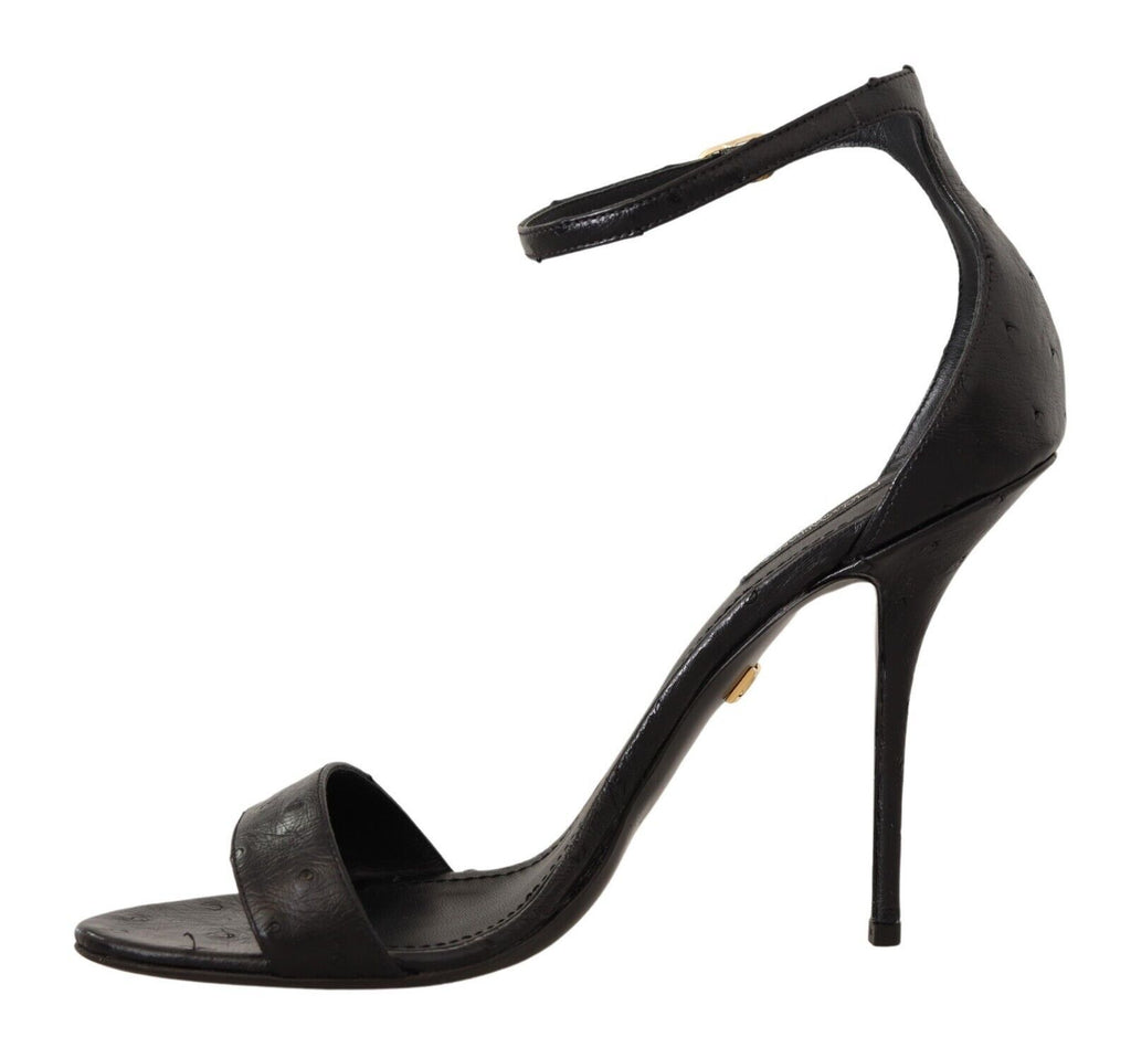 Dolce &amp; Gabbana Elegante Pumps aus Straußenleder mit Knöchelriemen