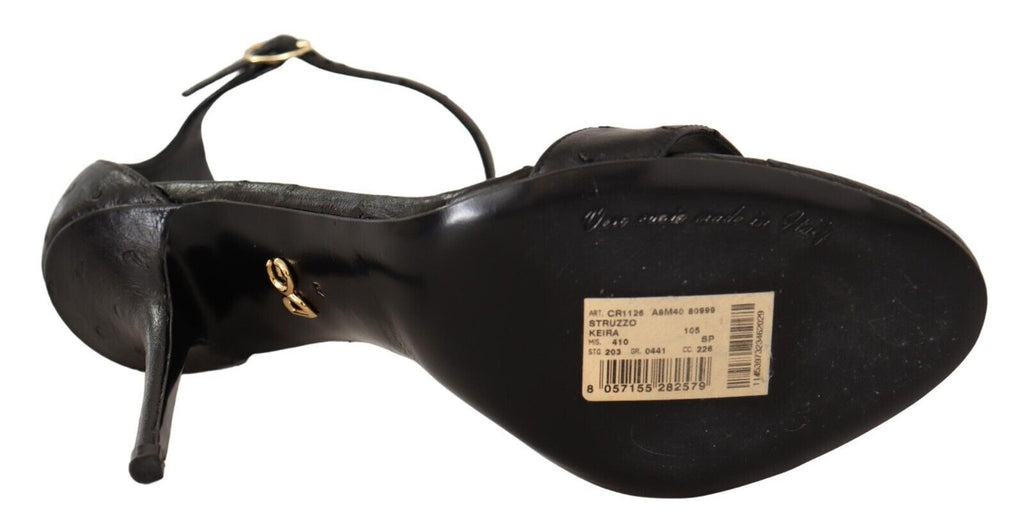 Dolce &amp; Gabbana Elegante Pumps aus Straußenleder mit Knöchelriemen