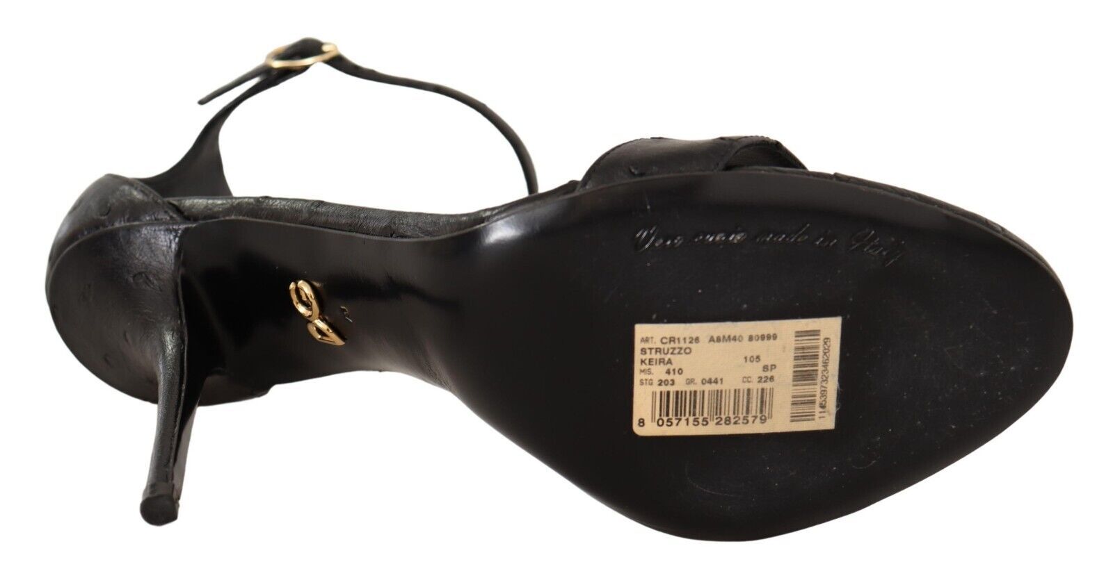 Dolce &amp; Gabbana - Escarpins élégants à bride cheville en cuir d'autruche