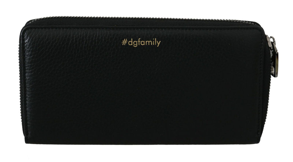 Dolce &amp; Gabbana Elegante Continental-Geldbörse aus schwarzem Leder
