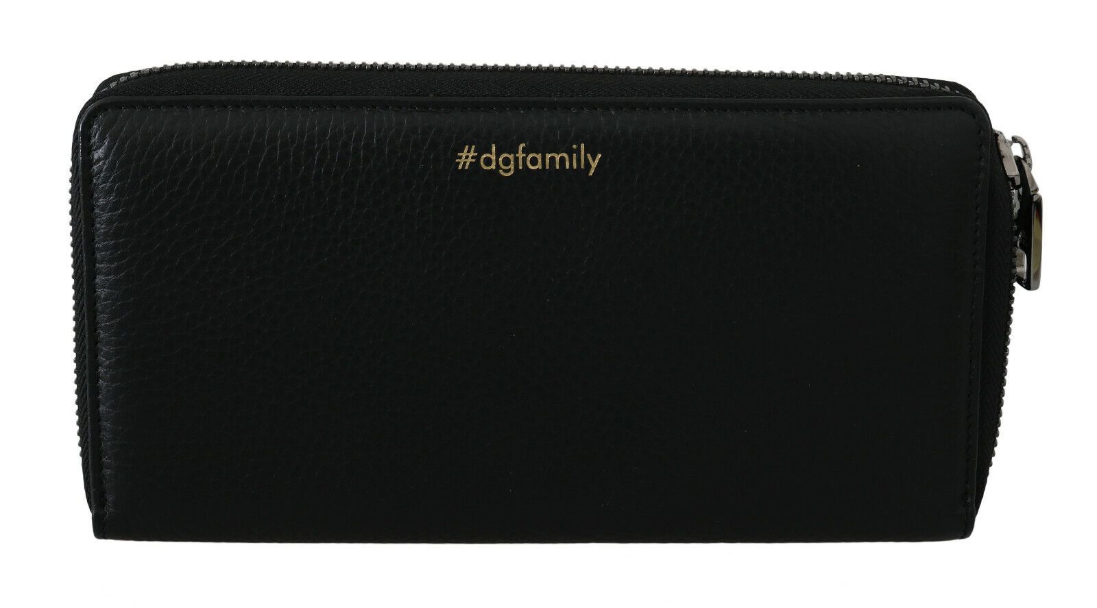 Portefeuille continental élégant en cuir noir Dolce &amp; Gabbana