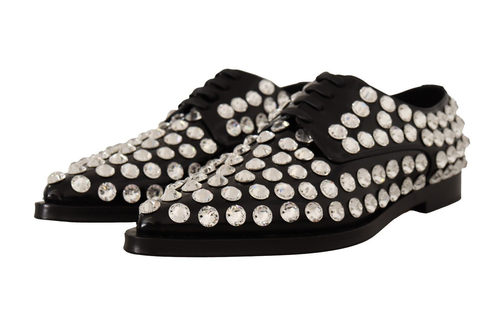 Dolce &amp; Gabbana – Ballerinas aus Leder mit Kristallverzierung