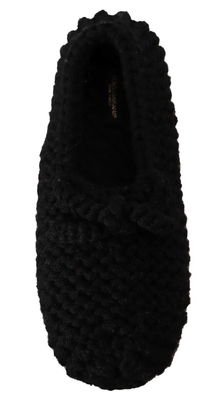 Dolce &amp; Gabbana Elegante schwarze Ballerinas aus Wollstrick