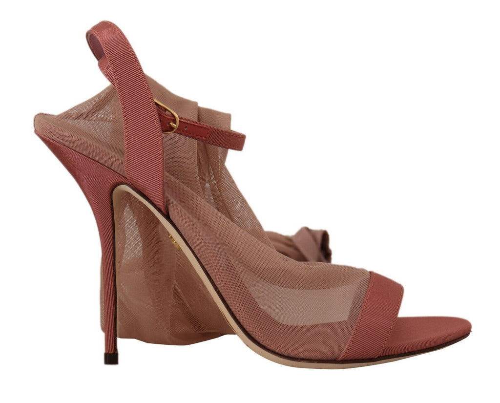 Dolce &amp; Gabbana Elegante rosa Sandalen mit Knöchelriemen
