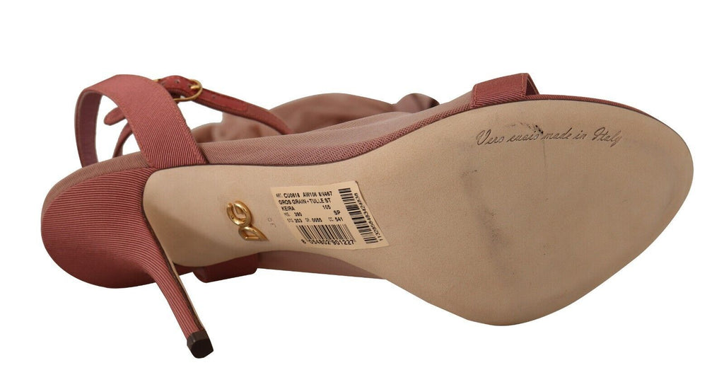 Dolce &amp; Gabbana Elegante rosa Sandalen mit Knöchelriemen
