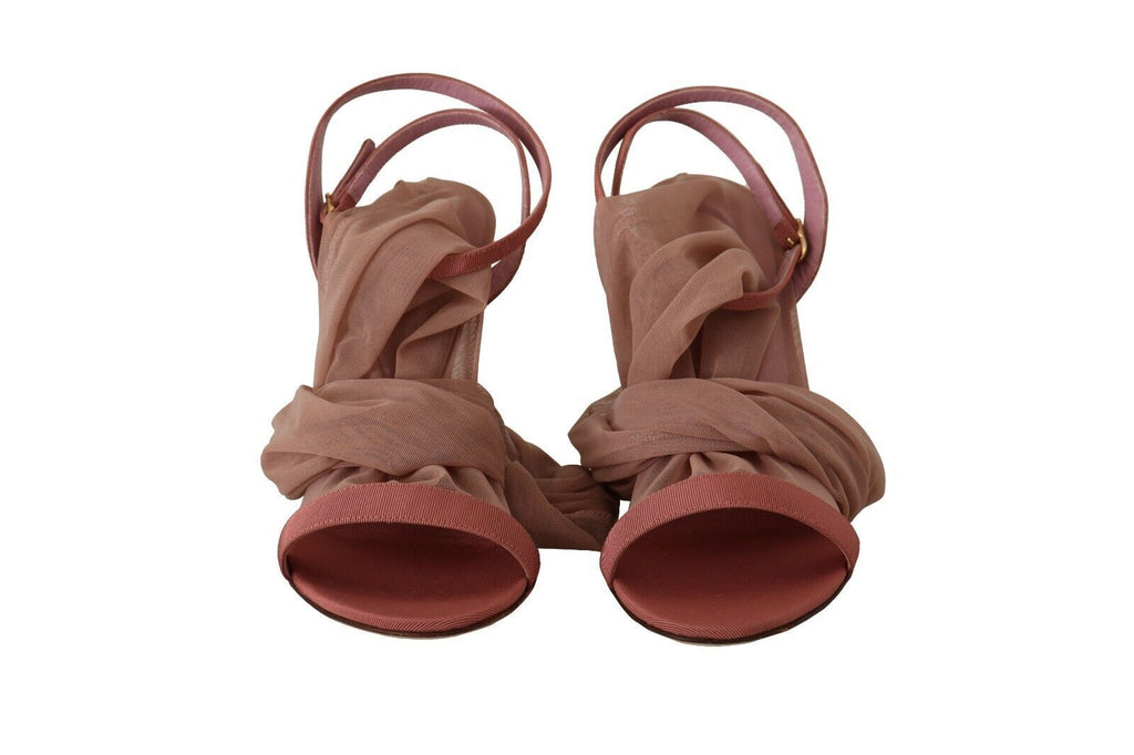 Dolce &amp; Gabbana Elegante rosa Sandalen mit Knöchelriemen