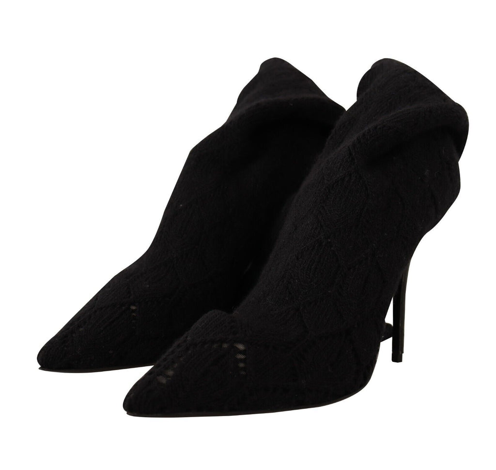 Dolce &amp; Gabbana Elegante schwarze Stretch-Sockenstiefel