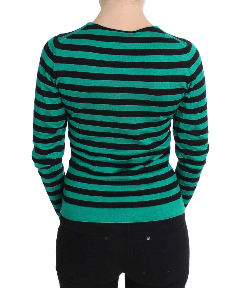 Dolce &amp; Gabbana Eleganter gestreifter Pullover aus Kaschmir und Seide