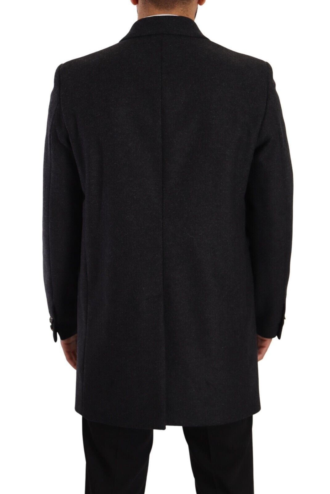 Dolce &amp; Gabbana élégant manteau en laine gris foncé