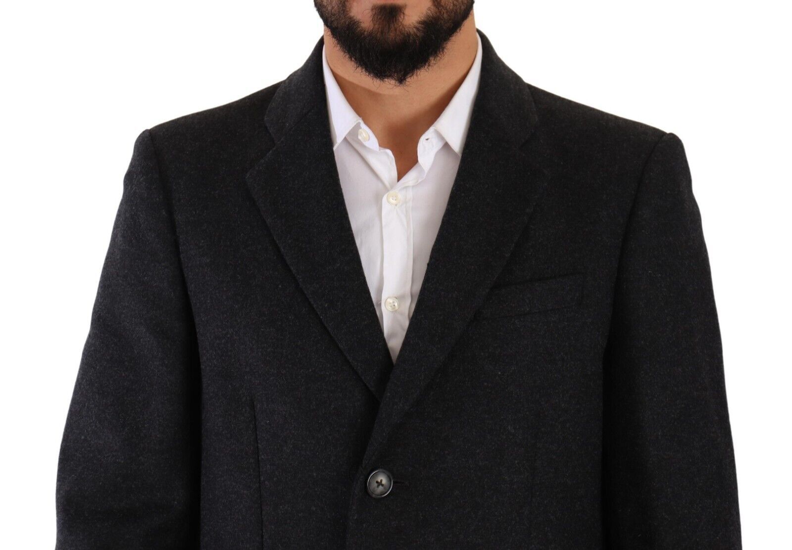Dolce &amp; Gabbana élégant manteau en laine gris foncé