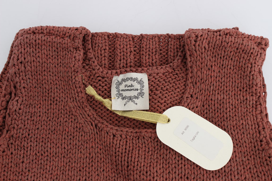 PINK MEMORIES Schicker roter ärmelloser Strickwestenpullover