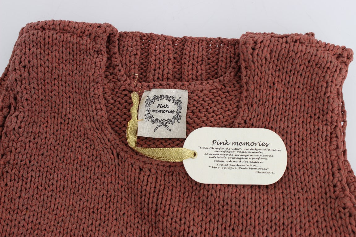PINK MEMORIES Schicker roter ärmelloser Strickwestenpullover