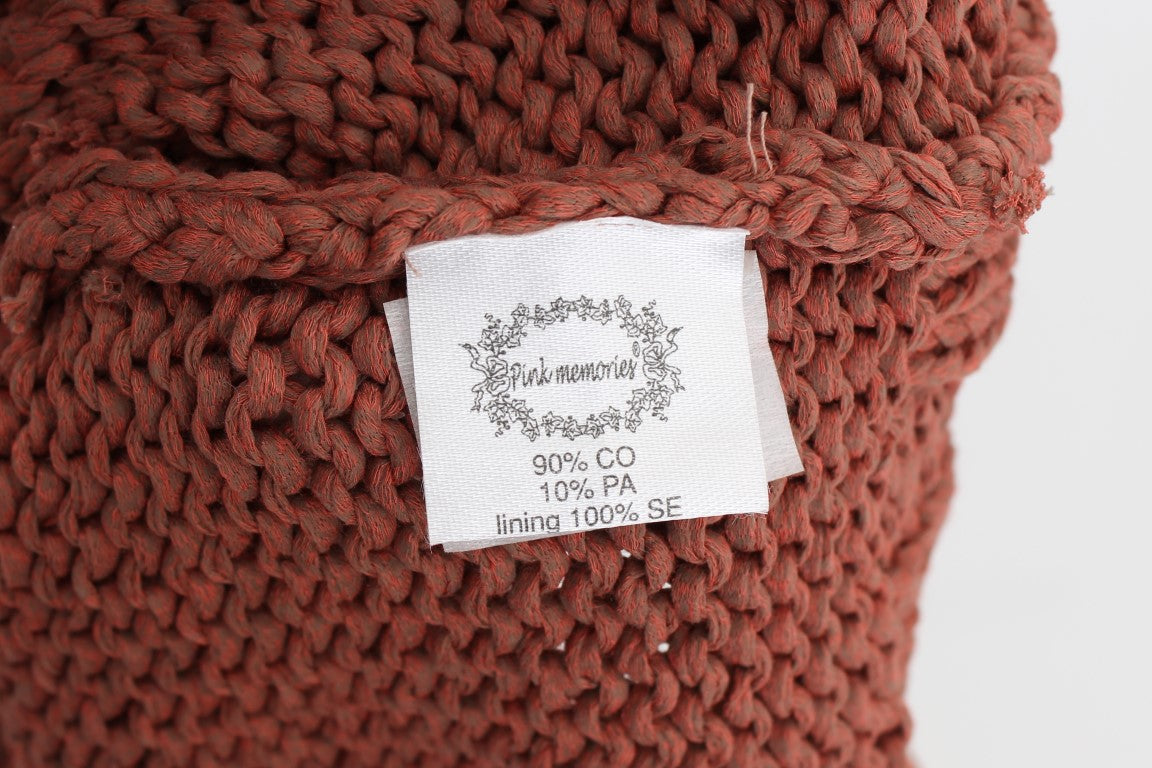PINK MEMORIES Schicker roter ärmelloser Strickwestenpullover