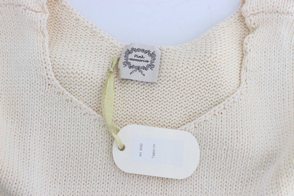 PINK MEMORIES Beige ärmelloser Strickwestenpullover