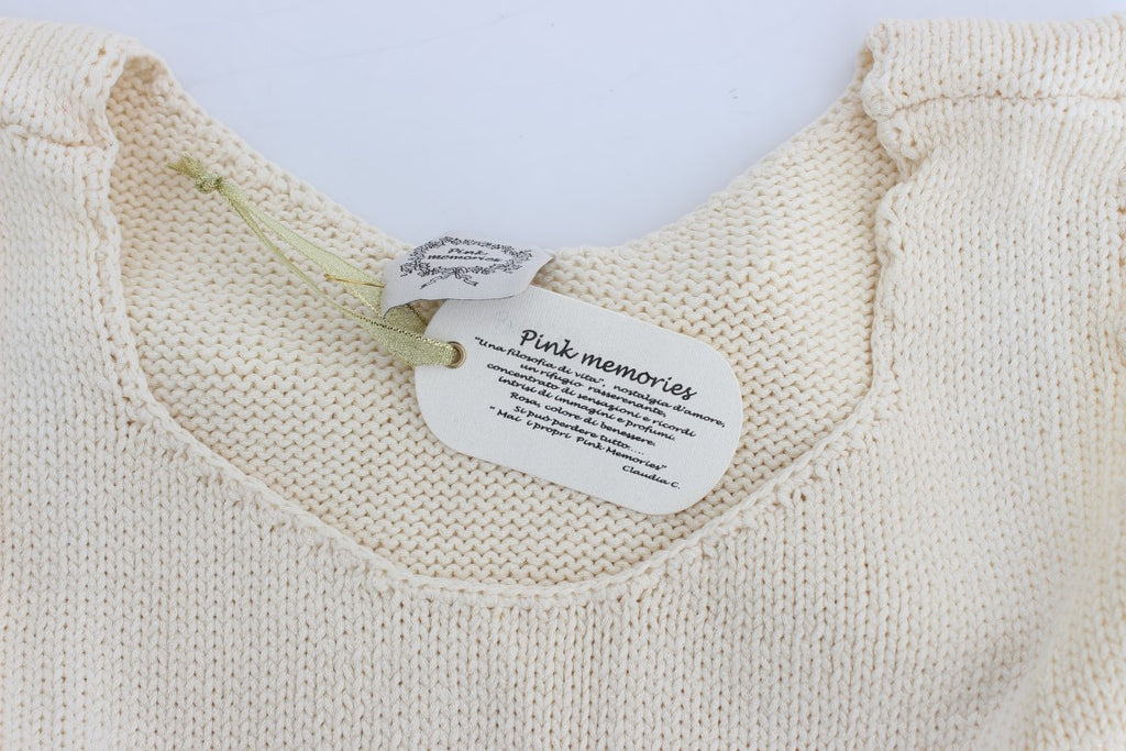 PINK MEMORIES Beige ärmelloser Strickwestenpullover