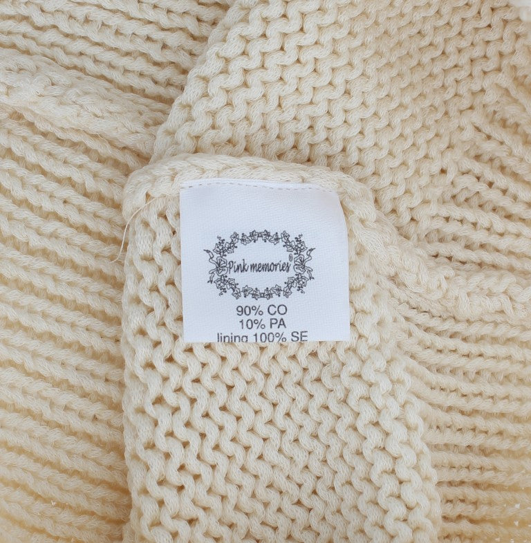 PINK MEMORIES Beige ärmelloser Strickwestenpullover