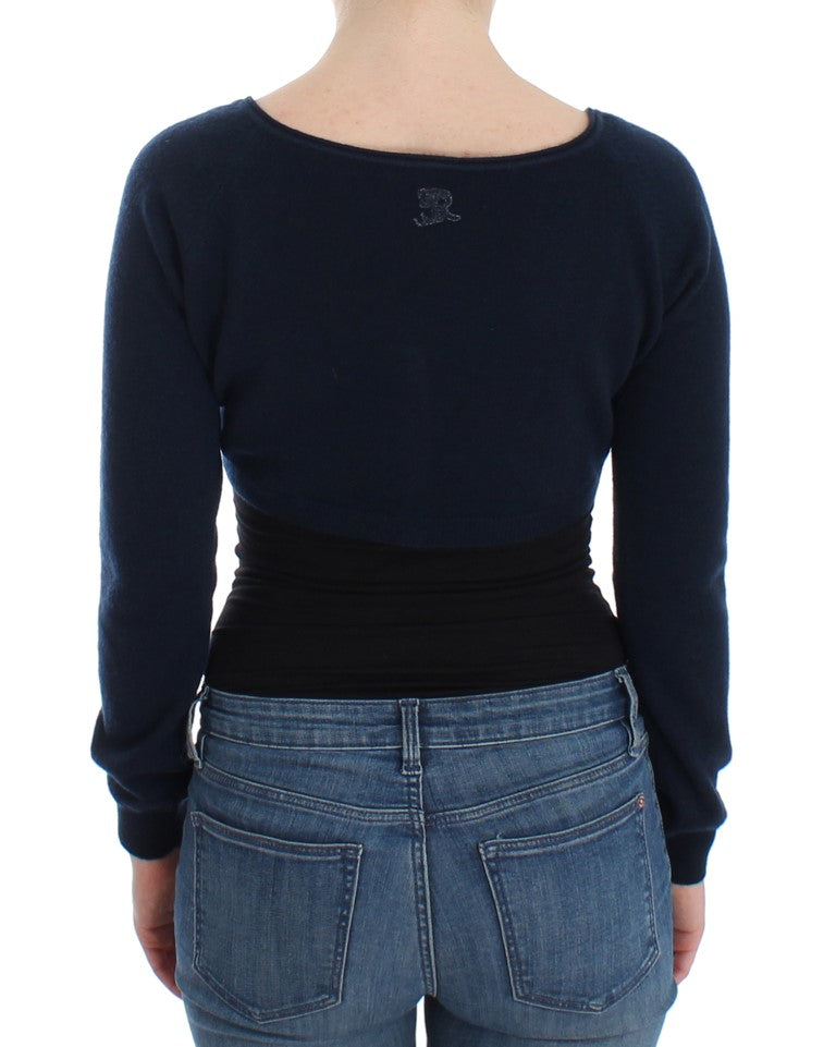 Ermanno Scervino Schicker Kurzpullover aus Kaschmirmischung in Blau