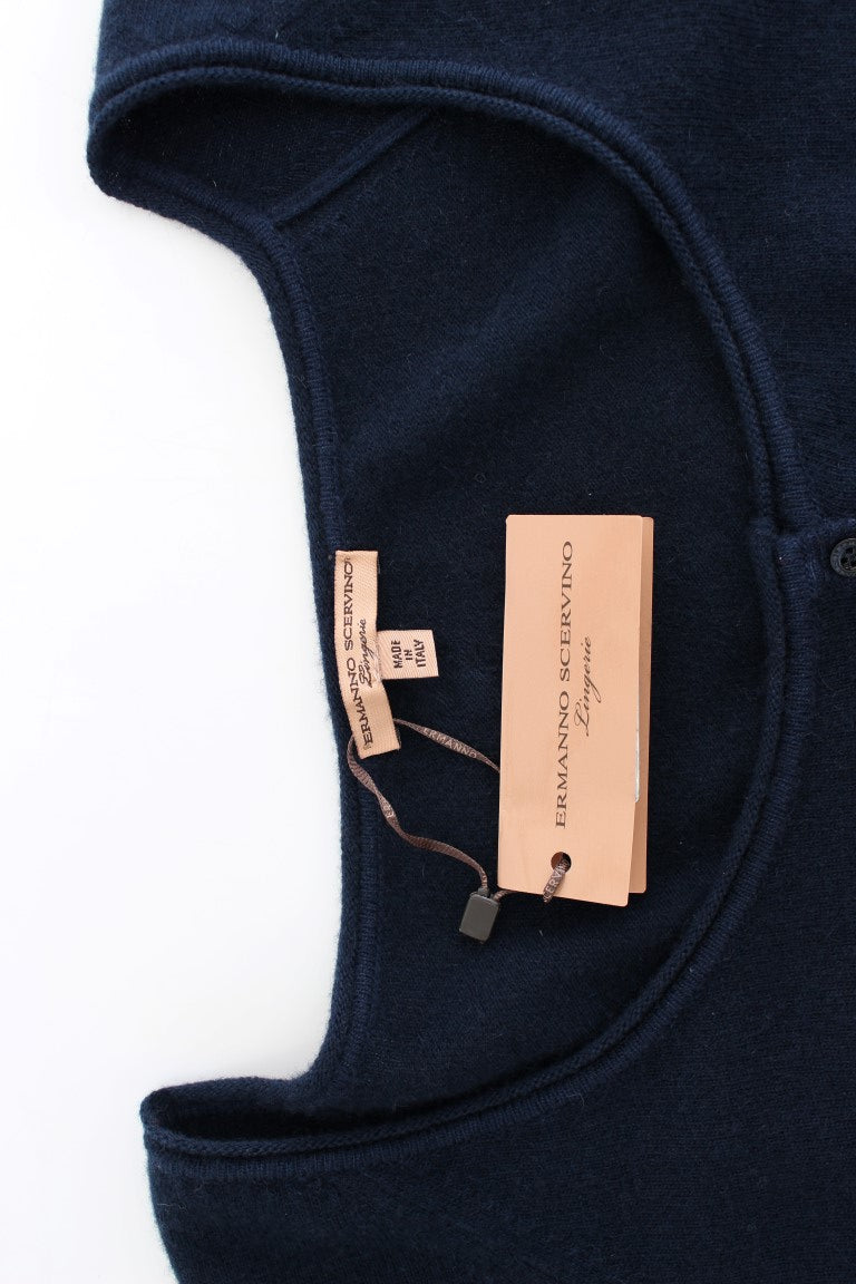 Ermanno Scervino Schicker Kurzpullover aus Kaschmirmischung in Blau