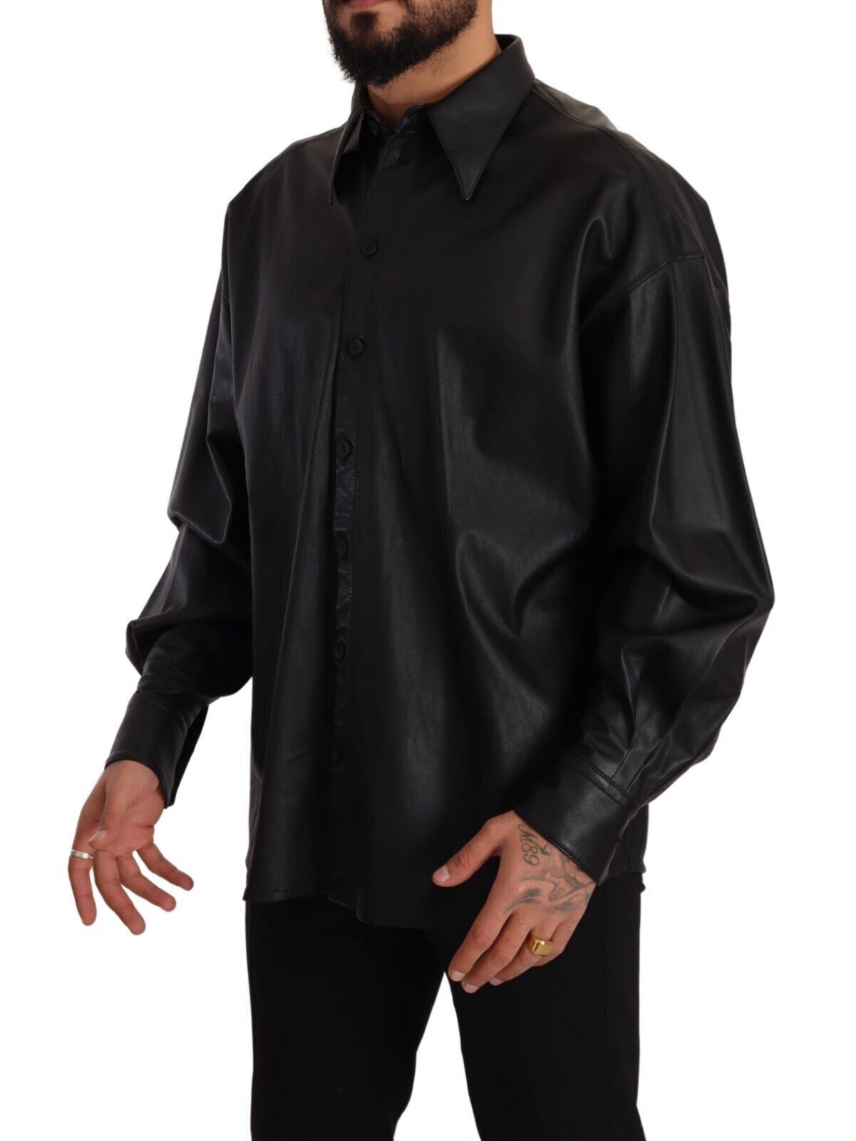 Dolce &amp; Gabbana Elegante schwarze Lederjacke