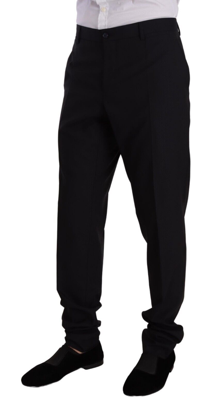 Dolce &amp; Gabbana – Eleganter, zweiteiliger Anzug aus Wolle und Seide in Marineblau mit schmaler Passform