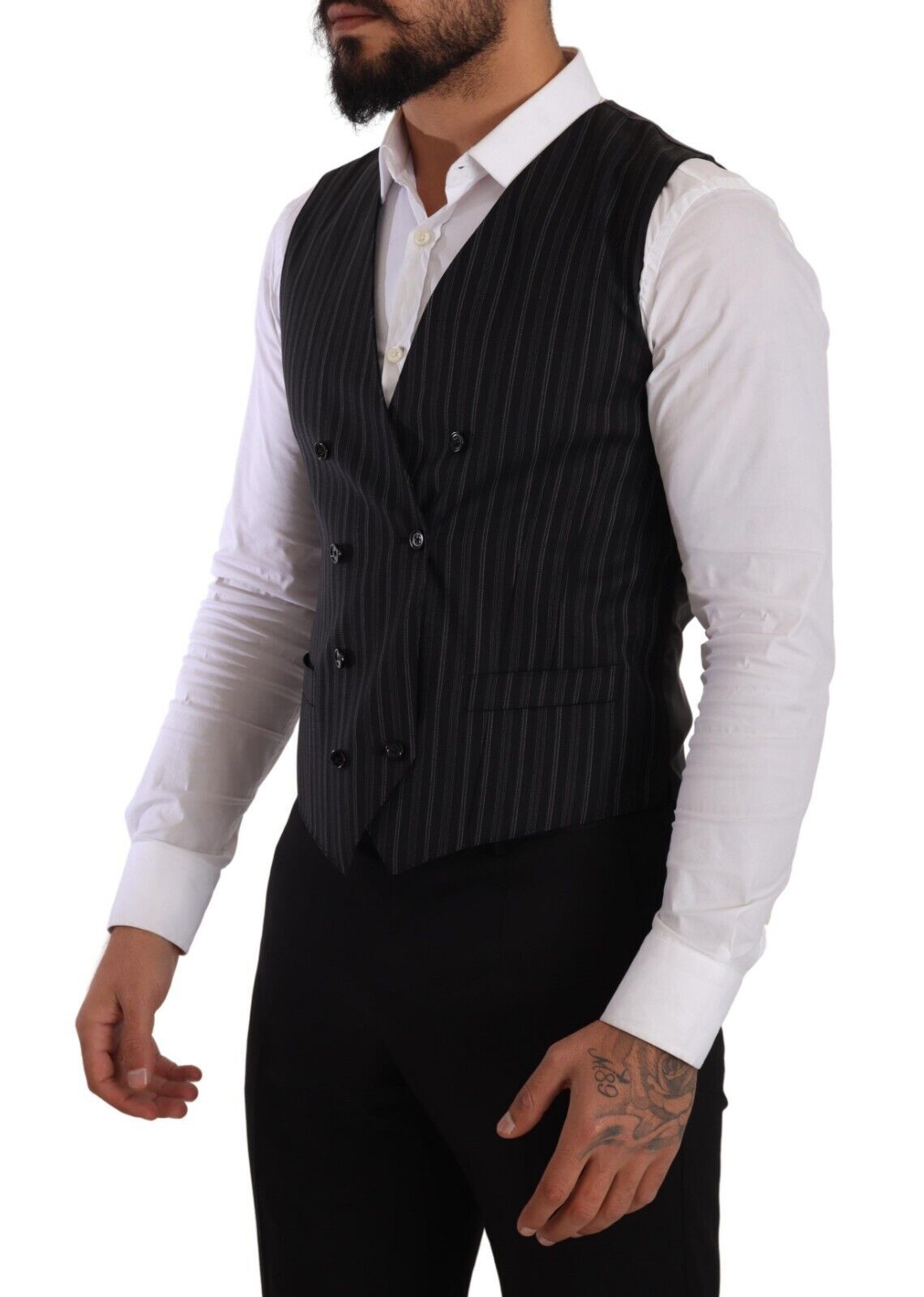 Dolce &amp; Gabbana Élégant gilet croisé rayé