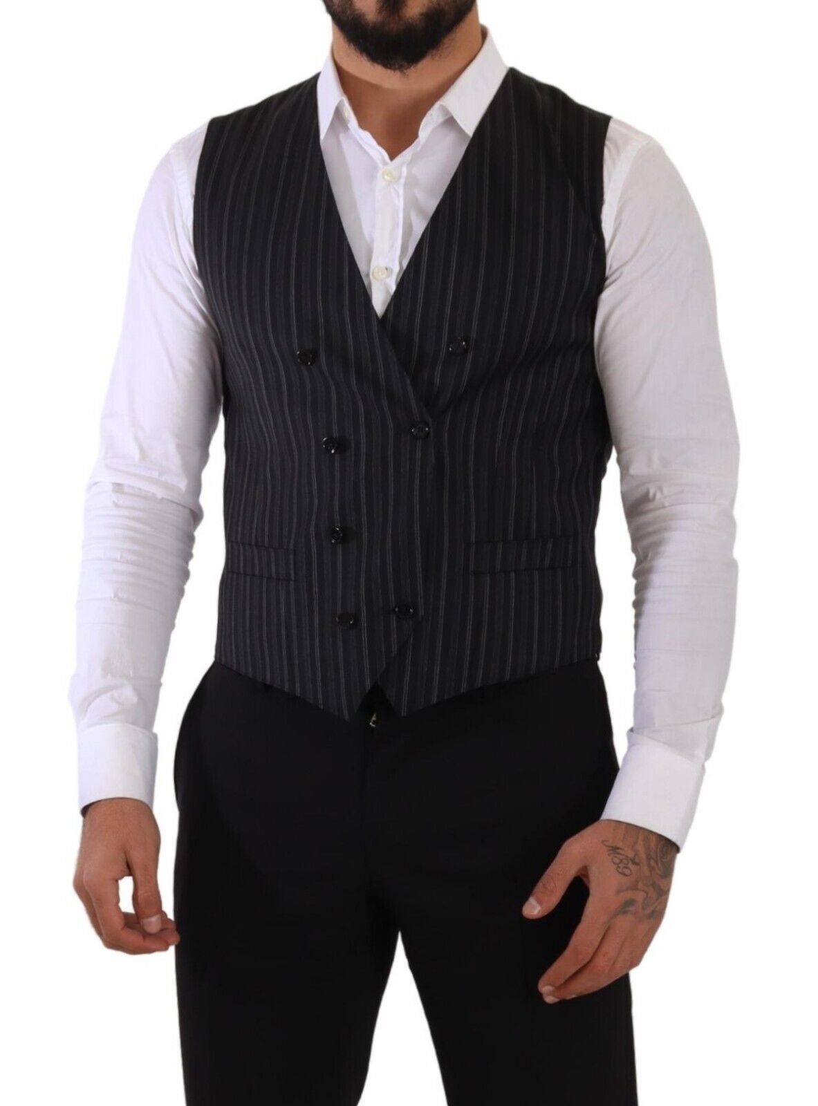 Dolce &amp; Gabbana Élégant gilet croisé rayé