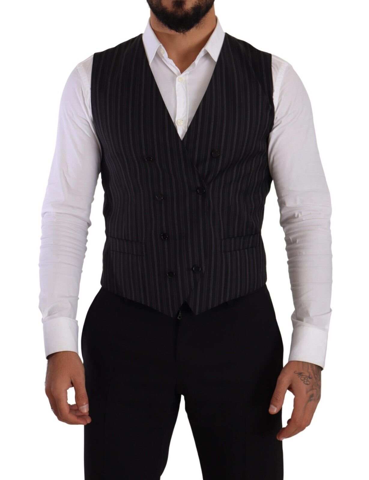 Dolce &amp; Gabbana Élégant gilet croisé rayé