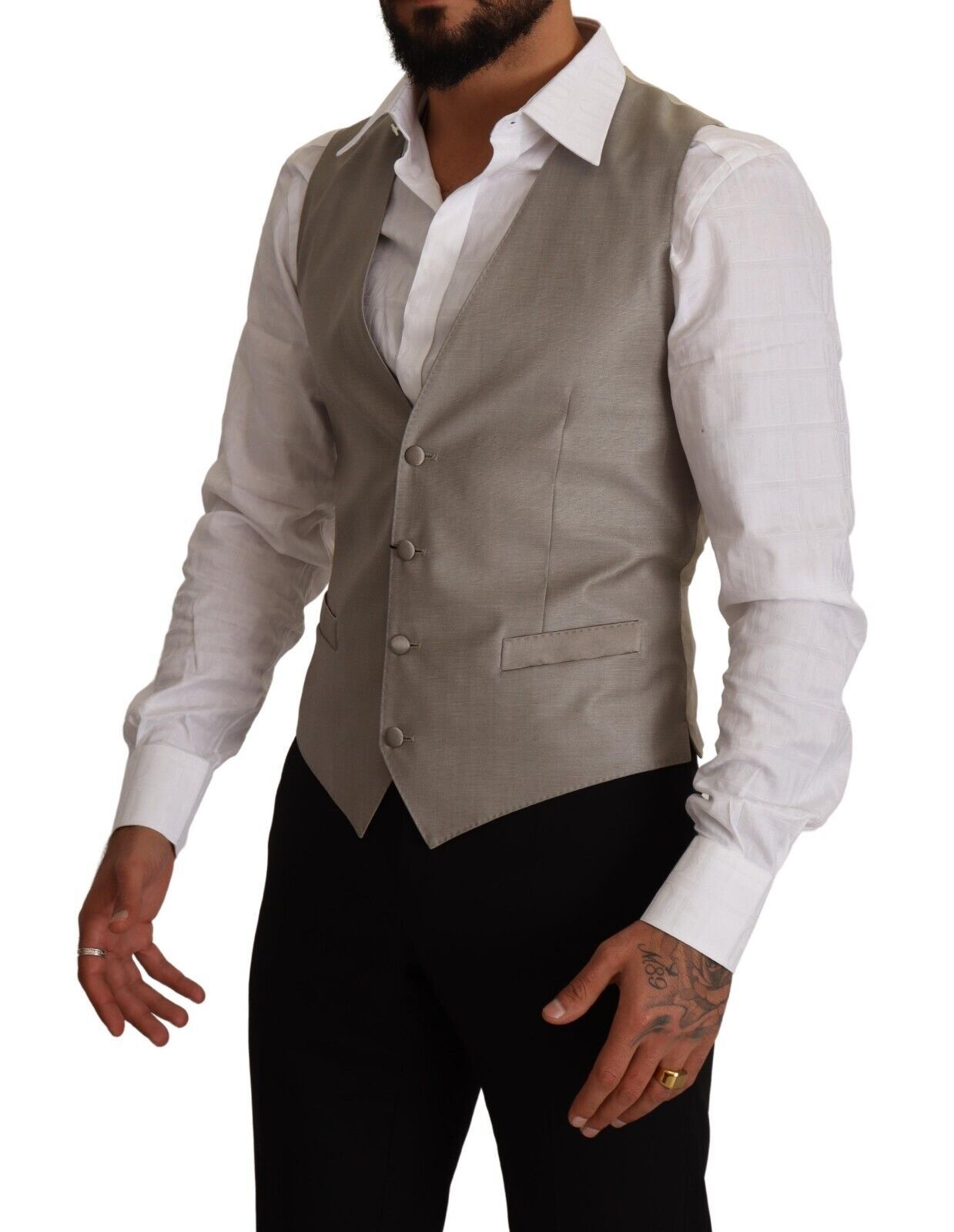 Dolce &amp; Gabbana - Élégant gilet à simple boutonnage beige