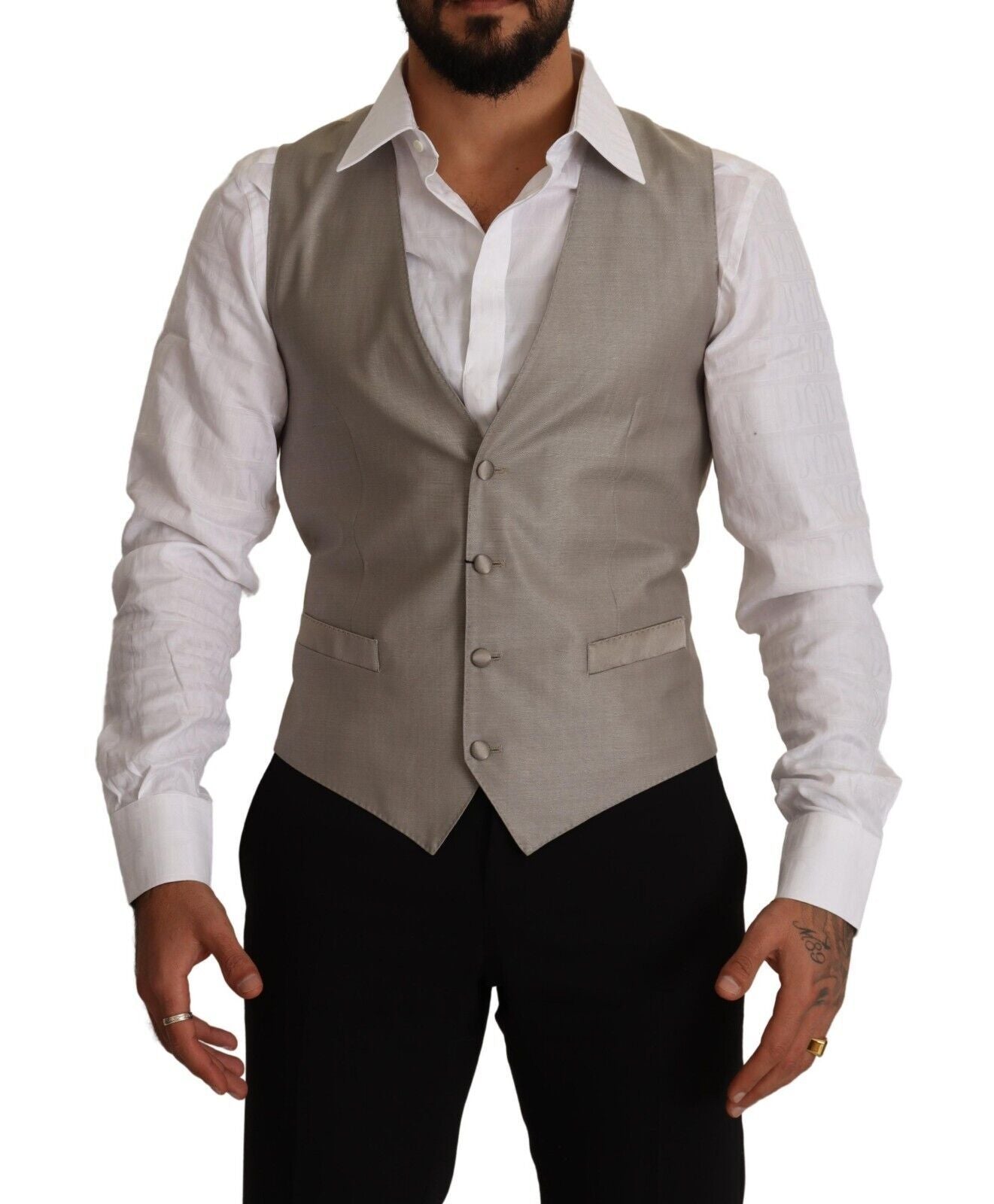 Dolce &amp; Gabbana - Élégant gilet à simple boutonnage beige